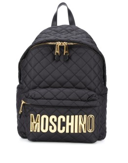 quilted logo backpack