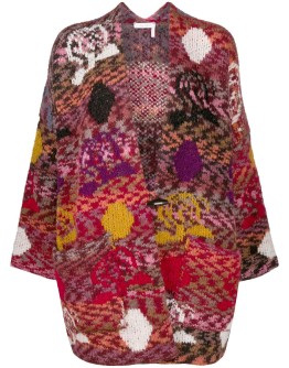 colour-block patchwork cardigan