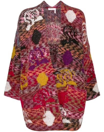 colour-block patchwork cardigan