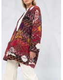 colour-block patchwork cardigan