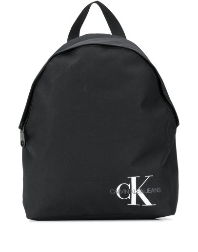 Round logo-print backpack