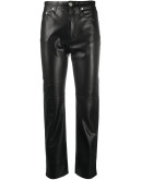 faux-leather trousers