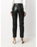 faux-leather trousers