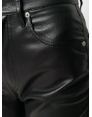 faux-leather trousers