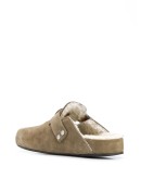 slip-on suede mules