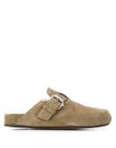 slip-on suede mules