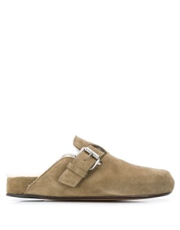 slip-on suede mules