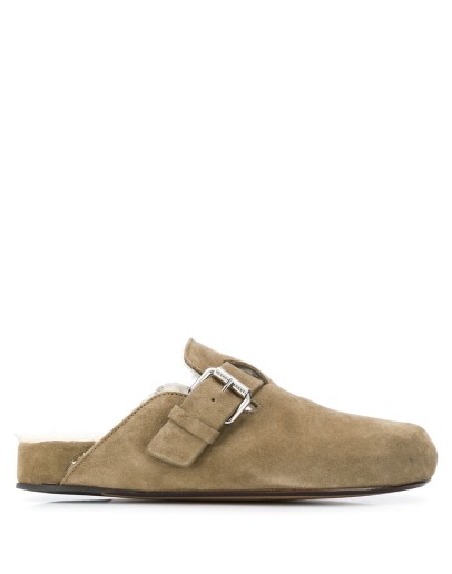slip-on suede mules