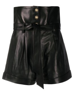 Kolka wide-leg leather shorts