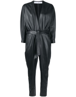 Healy belted leather jumpsuit