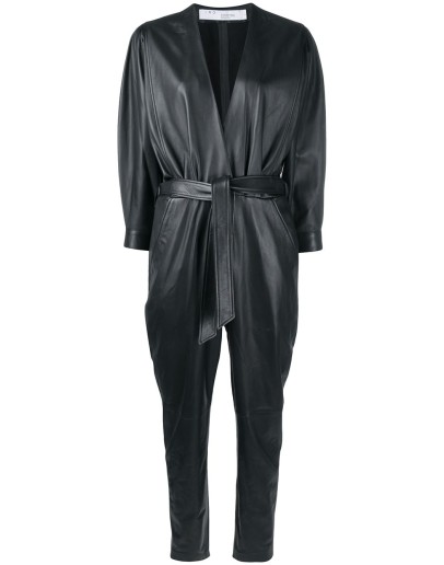 Healy belted leather jumpsuit