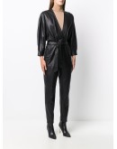 Healy belted leather jumpsuit