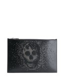 stud-embellished skull clutch