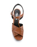 crossover platform sandals