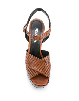 crossover platform sandals