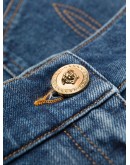 Medusa Head print denim shorts
