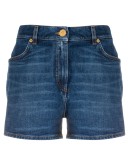 Medusa Head print denim shorts