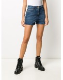 Medusa Head print denim shorts