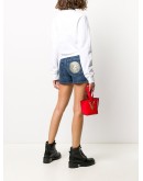 Medusa Head print denim shorts