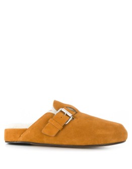 slip-on suede mules