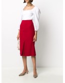 inverted-pleat midi skirt