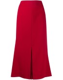 inverted-pleat midi skirt