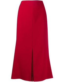 inverted-pleat midi skirt