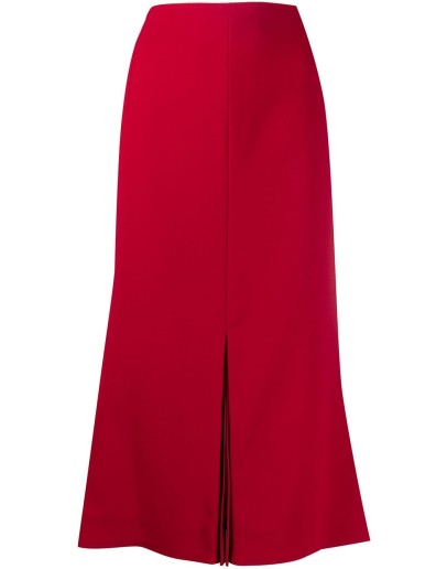 inverted-pleat midi skirt