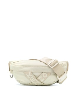calf leather logo cross-over belt bag