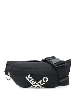mesh panelled logo belt bag