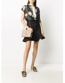 ruffled hem denim skirt
