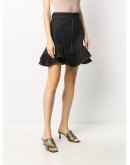ruffled hem denim skirt