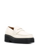 square-toe platform leather loafers
