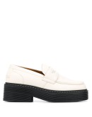 square-toe platform leather loafers