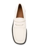 square-toe platform leather loafers