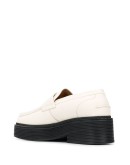 square-toe platform leather loafers