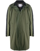 mixed-panels oversized coat