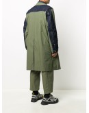 mixed-panels oversized coat