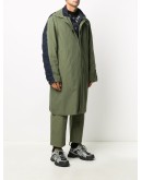 mixed-panels oversized coat