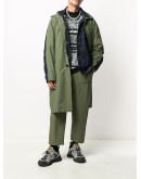 mixed-panels oversized coat