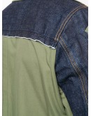 mixed-panels oversized coat
