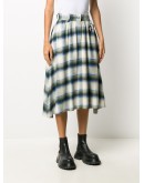 checkered high-waist cotton skirt