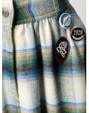 checkered high-waist cotton skirt