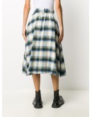 checkered high-waist cotton skirt