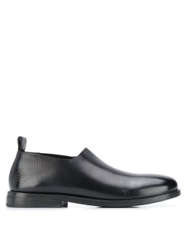 round toe leather loafers