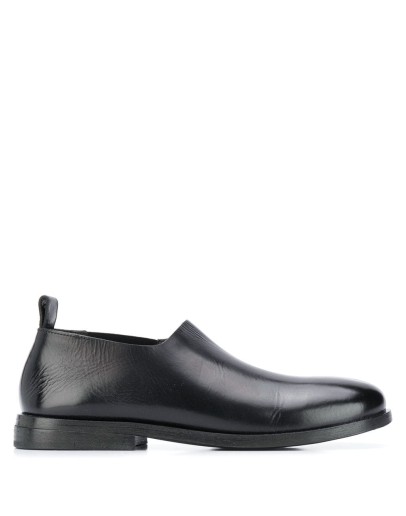 round toe leather loafers