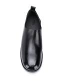 round toe leather loafers
