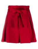 bow fastening high-waisted shorts
