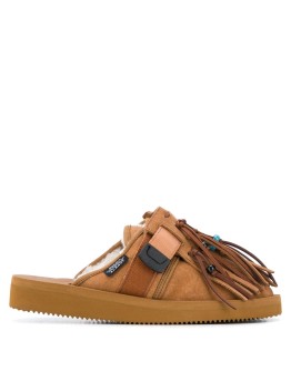 fringed beaded slippers