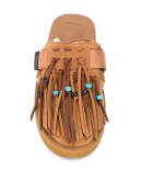 fringed beaded slippers